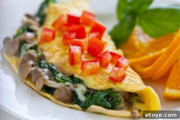 Savory Spinach and Mushroom Omelet 1 featured 10738
