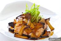 Teriyaki Mushroom Glazed Grilled Salmon