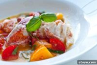 Sumptuous Butter Poached Lobster with Vibrant Garden Tomatoes