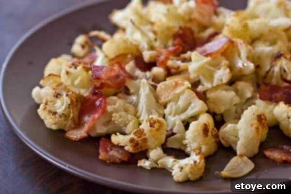 Crispy Garlic Bacon Roasted Cauliflower 1 featured 11868
