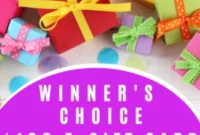 100 Gift Card Giveaway Pick Your Own Prize