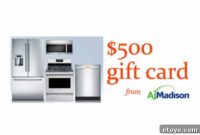 AJ Madison $500 Gift Card Giveaway