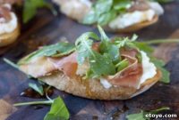 Honey Kissed Prosciutto Ricotta Crostini