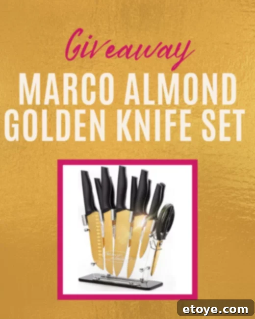 Marco Almond Premium Golden Titanium Knife Set Giveaway 1 featured 189595