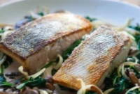 Pan-Seared Salmon with Creamy Spinach and Mushroom Sauce