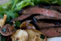 Sticky Honey Soy Skirt Steak with Shiitake Mushrooms