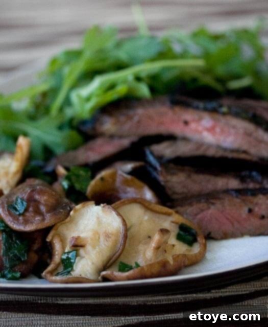 Sticky Honey Soy Skirt Steak with Shiitake Mushrooms 1 featured 2032