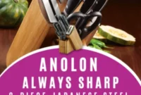 Anolon AlwaysSharp 8 Piece Japanese Steel Knife Block Set In Depth Review and Giveaway