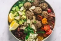 Zesty Greek Meatball Bowls with Lemon Tahini