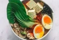 30-Minute Spicy Sesame Tofu Veggie Ramen