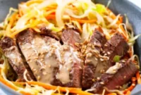 Flavorful Sesame Ginger Beef and Cabbage Noodle Bowls