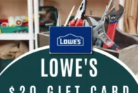 Win a $20 Lowes Gift Card Instantly