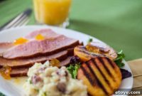 Sweet and Savory Easter Ham with Grilled Peaches