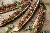 Savory Miso Stuffed Eggplant