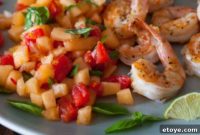 Grilled Shrimp with Zesty Cantaloupe-Lime Salsa
