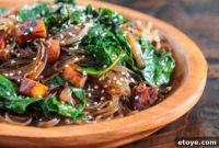 Savory Plant-Based Korean Japchae Noodles