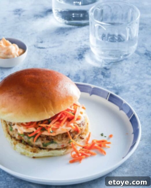 Spicy Thai Chicken Burgers and Zesty Pickled Carrots 1 featured 42412