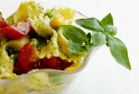 Vibrant Peanut Pesto Pasta Salad with Garden Peas