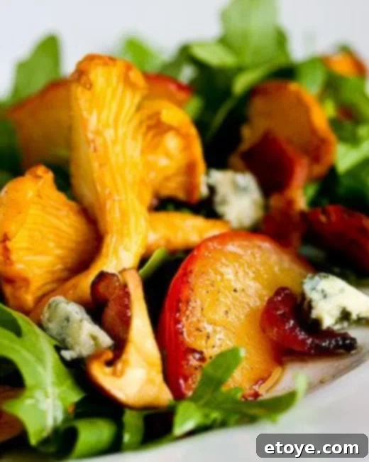 Harvest Chanterelle, Bacon and Plum Salad with Blue Cheese 1 featured 4887