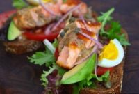 Sweet Mustard Salmon Open Sandwich