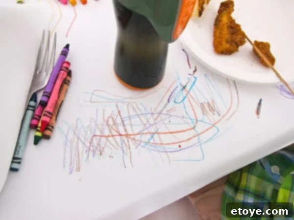 Child's abstract drawing with crayons