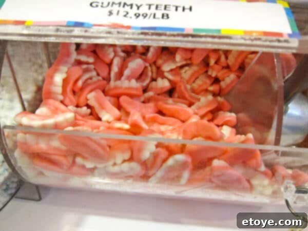 Gummy Teeth display in a New York City candy store