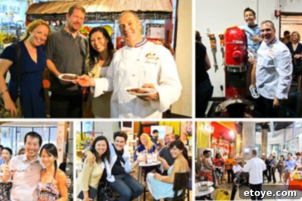 Group of people at a Jacques Torres chocolate and champagne party