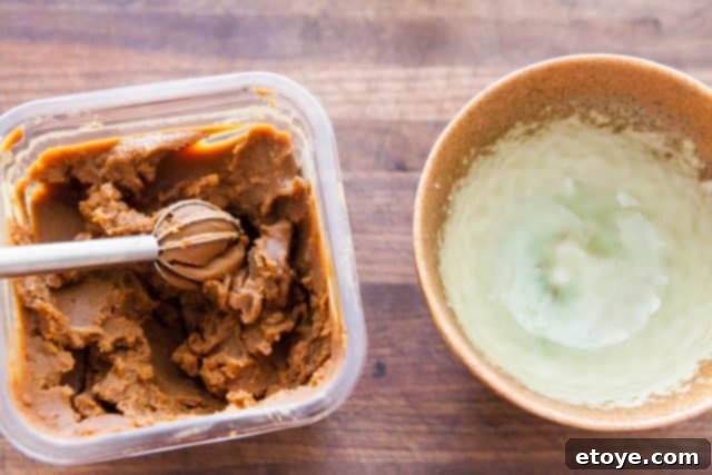 miso paste and whisk