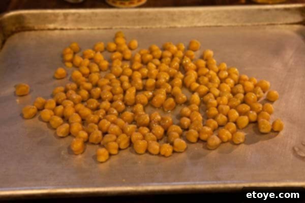 Crunchy Chickpea Snack 2 Chickpeas Ready for Oven Roasting - Crispy Snack Ahead!