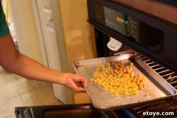 Bake 30 to 40 minutes Crispy Roasted Chickpeas Recipe Bake Chickpeas Until Golden and Crunchy - Crispy Roasted Chickpeas Recipe