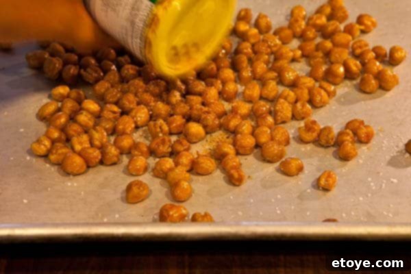 Add Seasoning Crispy Roasted Chickpeas Recipe Add Your Favorite Seasoning to Crispy Roasted Chickpeas