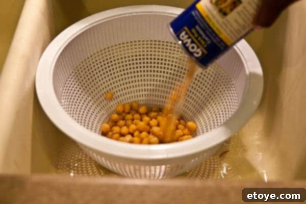 Drain the Chickpeas for Crispy Roasted Chickpeas Recipe Drain the Chickpeas for Crispy Roasted Chickpeas Recipe