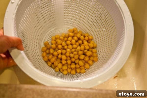 Rinsing the Chickpeas for Crispy Roasted Chickpeas Recipe Rinsing the Chickpeas for Crispy Roasted Chickpeas Recipe - Clean & Fresh