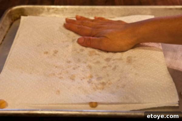 Pat Dry the Peas for Crispy Roasted Chickpeas Recipe Pat Dry the Chickpeas for Crispy Roasted Chickpeas Recipe - Essential Step