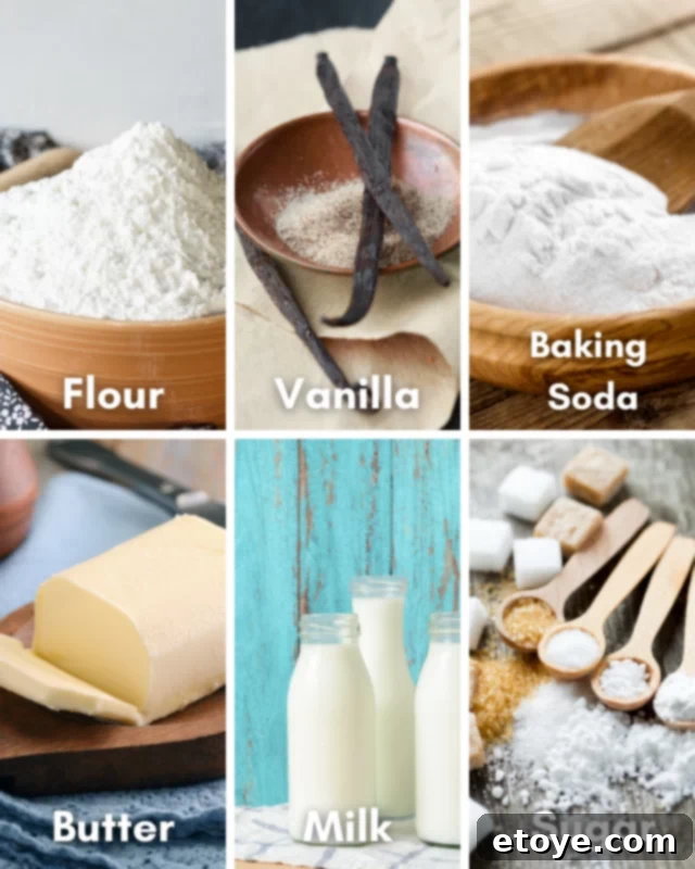 Ingredients for microwave vanilla mug cake. 