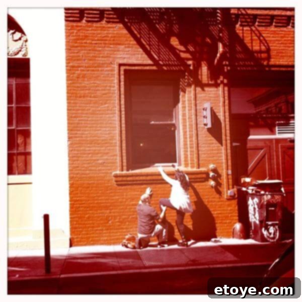 Swine Song 4 Author being given a boost by a friend, Todd, to look through a window in San Francisco