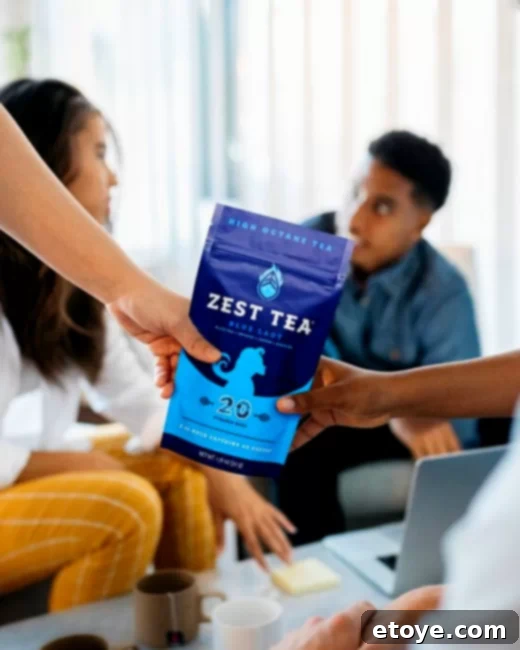 Zest Tea packaging and tea bags