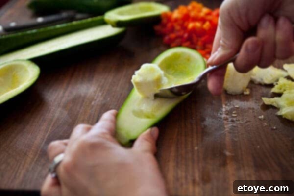 Leaving a 1/4 inch border in zucchini