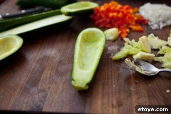 Ready zucchini boats