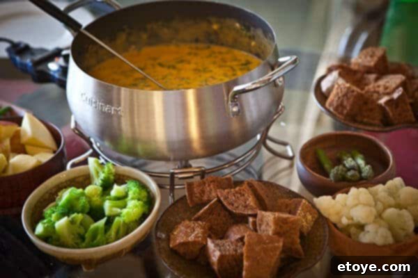 Hearty Spinach Mushroom Bacon Fondue 3 Crispy bacon bits for fondue
