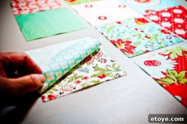 Whip Up Your Own Kitchen Hand Towels 11 Pinning Fabric Squares