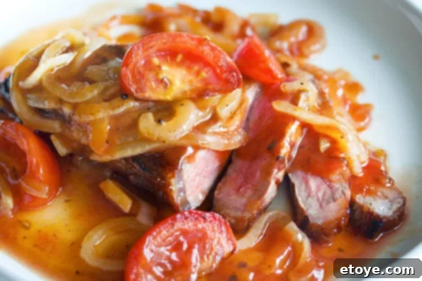 Delicious Pan Seared Steak with Tangy Sweet and Sour Sauce