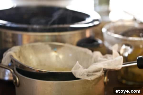 cheesecloth in pot