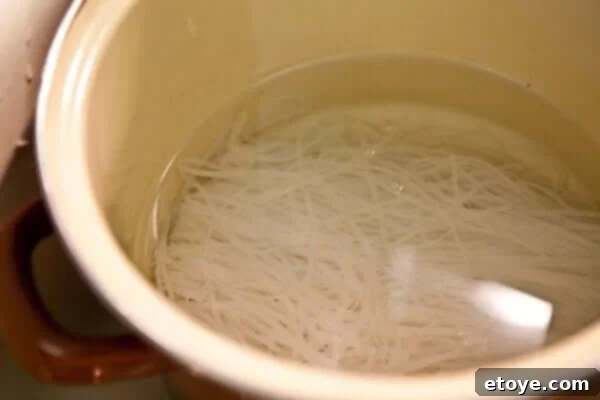 noodles in water