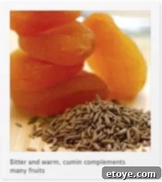 Cumin seeds, a key spice in this pork chop with apricot brandy recipe