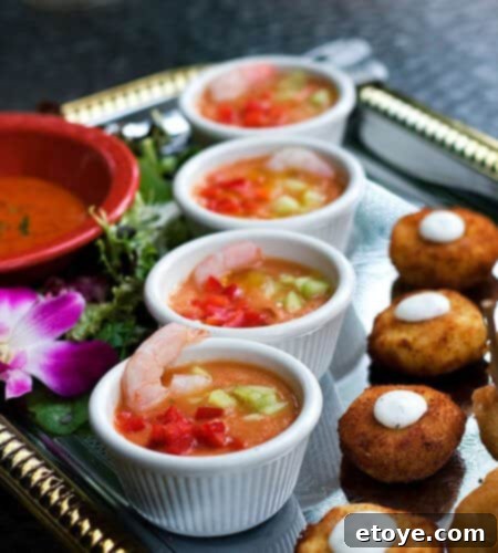 Up Close with Food Network Star Dave Lieberman 3 Lemon Poached Shrimp with Spicy Gazpacho recipe