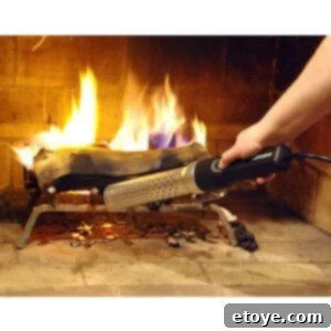 Looftlighter being used to ignite charcoal