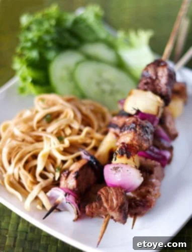 Thai Curry Beef Skewers: A Family Favorite Recipe Delicious Thai Curry Beef Skewers ready for grilling