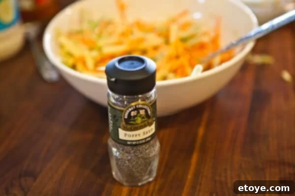 Chicken Sausage & Apple Slaw 12 Poppy seeds, key ingredient for unique flavor and texture in slaw