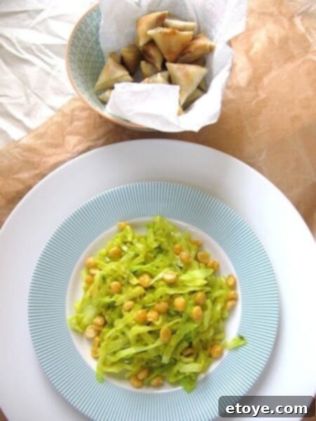 Delicious Indian Cabbage with Crispy Chickpeas